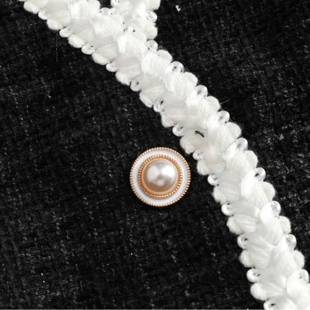 Cider Black and White Tweed Blazer Cropped Tailored - Picture 8 of 14